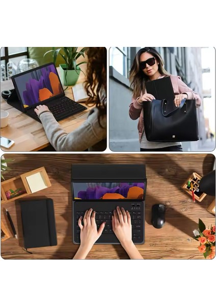 Apple iPad Air 4 ve 5/6/7 Nesil 10.9 Inç Uyumlu Tablet Klavyeli Kilif Bluetoot Kalem Bölmeli Stand Manyetik modelleri