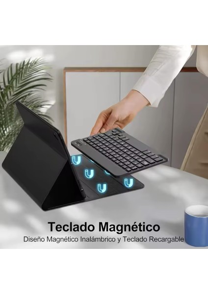 Apple iPad Air 4 ve 5/6/7 Nesil 10.9 Inç Uyumlu Tablet Klavyeli Kilif Bluetoot Kalem Bölmeli Stand Manyetik fırsatları