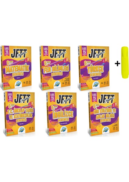 8. Sınıf Jett Matematik Fen Türkçe Inkılap Ingilizce Din 15 Deneme Seti