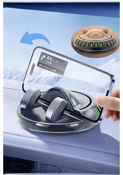 360 Dönebilen Numaratörlü Araç Içi Premium Telefon Tutucu Yapışkanlı Araba Telefon Tutacağı