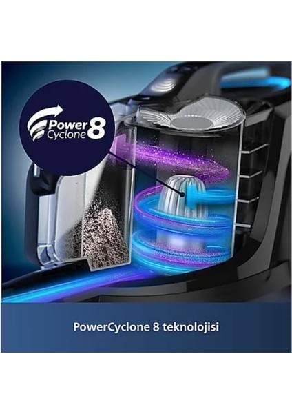 Phılıps Toz Torbasız Süpürge 900W Güç ALLERGYH13 Filtre Alerjii Kilit Sistemi, Tozları Hapseder Yüksek Seviyede indirimleri