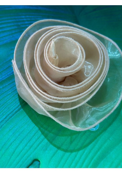 Saten Tüllü Kabartma Çiçek Giyim Dikiş Abiye Aksesuarı 14 cm modelleri