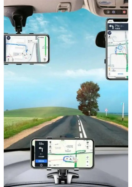 Araba Gösterge Üstüne Takılan 360 Oynar Başlıklı Telefon Tutucu indirimleri