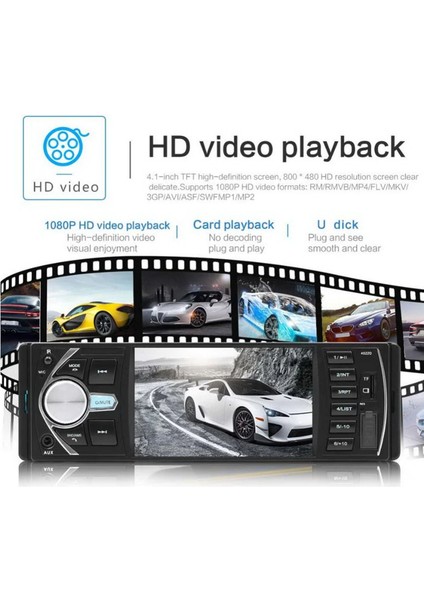 EXVOL 4.1 İNC Araba Oto Teyp USB Bluetooth Sd Aux + PARK KAMERASI