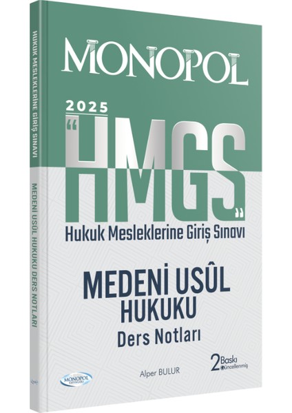 Hmgs Medeni Usul Hukuku Ders Notları 2. Baskı