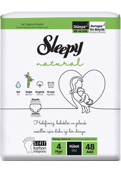 Külot Bebek Bezi Natural Beden:4 (7-14KG) Maxi 288 Adet Ekstra Fırsat