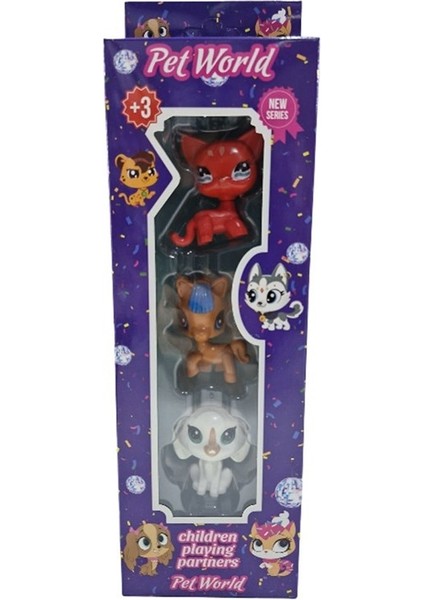 Kutulu Pet World Mini Hayvanlar 3lü 2053