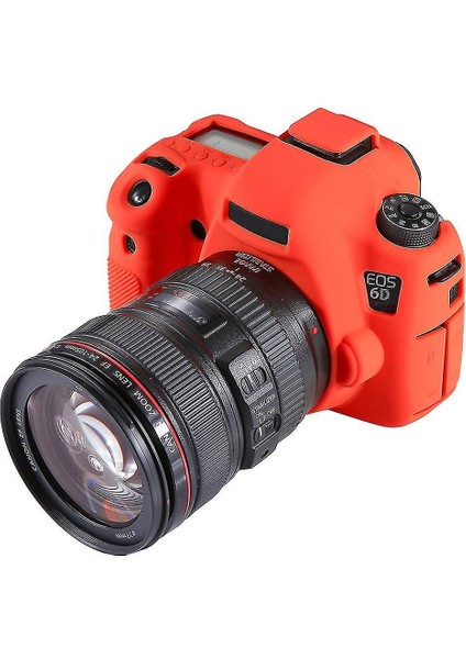 Canon 6d Uyumlu Kırmızı Silikon Kılıf Koruma Kılıfı 6d Dslr Case Fotoğraf Makinesi Easy Cover