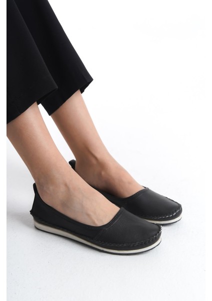 Kadın Deri Babet Dikişli Düz Taban Tam Kalıp Rahat Günlük Ayakkabı fiyatları
