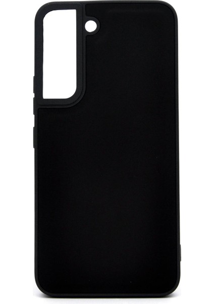 Samsung Galaxy S22 Uyumlu Deri Görünümlü Sert Kapak Kılıf Siyah