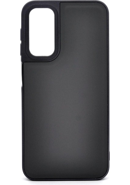 Samsung Galaxy A14 Uyumlu Deri Görünümlü Sert Kapak Kılıf Gri