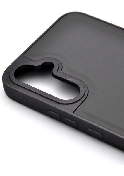 Samsung Galaxy A34 Uyumlu Deri Görünümlü Sert Kapak Kılıf Gri modelleri