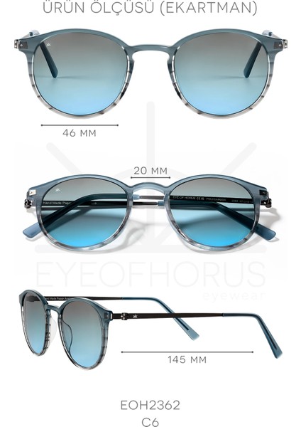 EOH2362 C6 Mavi Degrade Unisex Güneş Gözlüğü