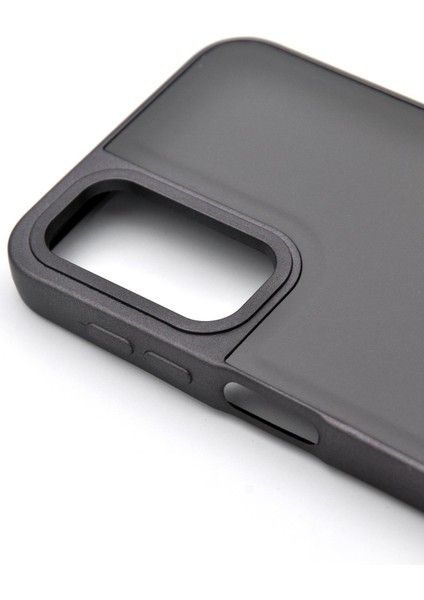 Samsung Galaxy A14 Uyumlu Deri Görünümlü Sert Kapak Kılıf Gri modelleri