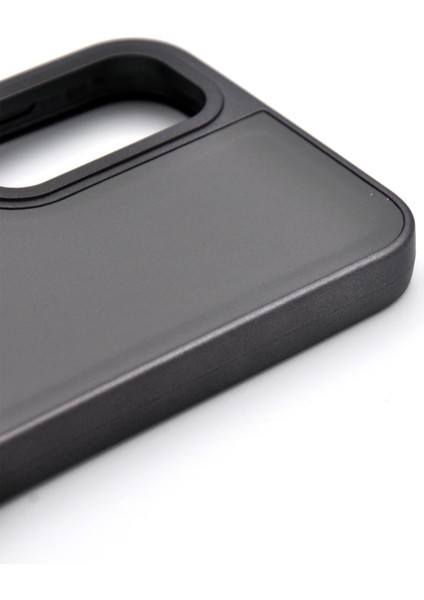 Samsung Galaxy A14 Uyumlu Deri Görünümlü Sert Kapak Kılıf Gri fırsatları