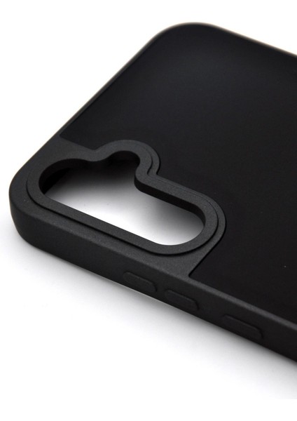 Samsung Galaxy A34 Uyumlu Deri Görünümlü Sert Kapak Kılıf Siyah modelleri