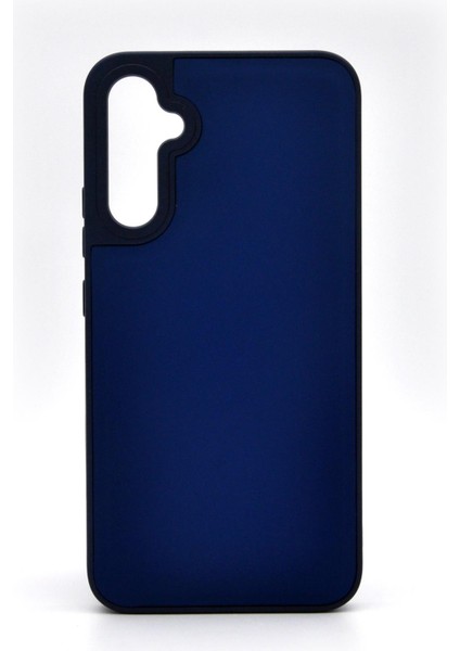 Samsung Galaxy A54 Uyumlu Deri Görünümlü Sert Kapak Kılıf Lacivert