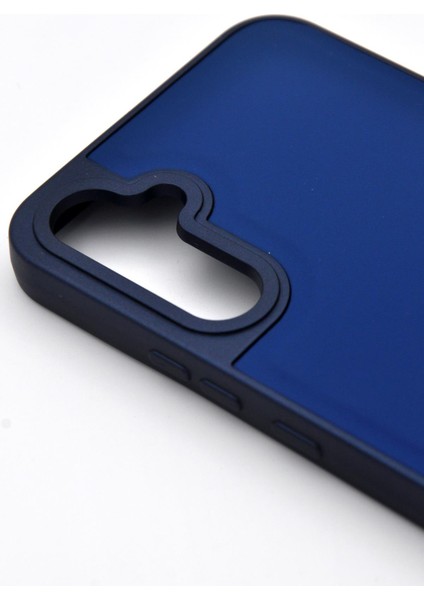 Samsung Galaxy A34 Uyumlu Deri Görünümlü Sert Kapak Kılıf Lacivert modelleri