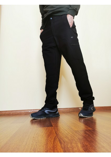 Erkek Siyah Kargo Cepli Lastikli Bel Outdoor Pantolon 2036-02