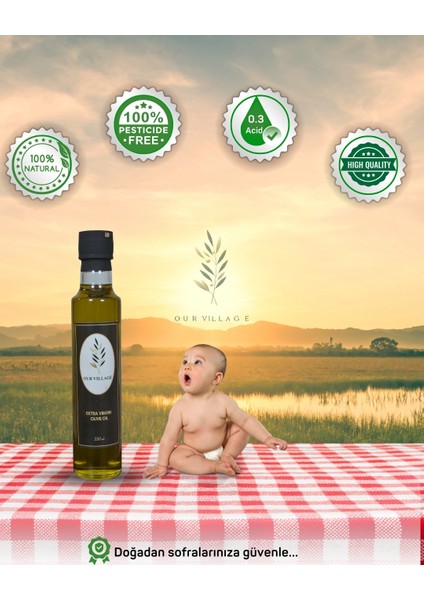 Bebekler İçin Uygun Düşük Asitli, Pestisitsiz, Naturel Soğuk Sıkım Sızma Zeytinyağı