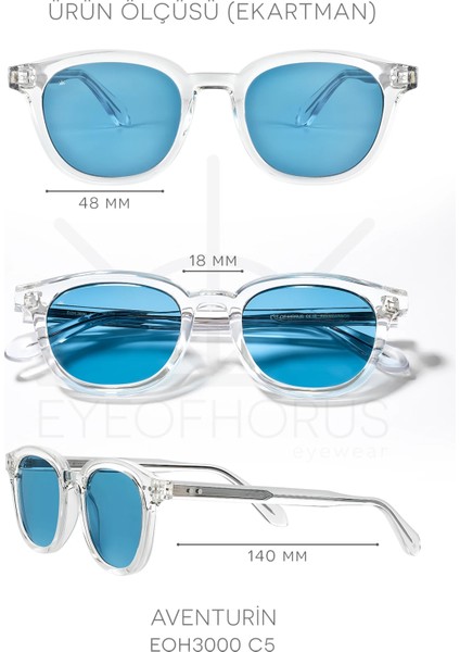 AVENTURİN-EOH3000 C5 Şeffaf Unisex Güneş Gözlüğü fırsatları