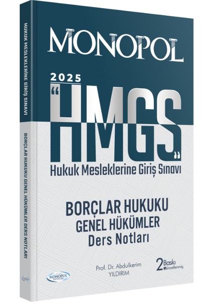 HMGS Borçlar Hukuku Genel Hükümler Ders Notları 2. Baskı