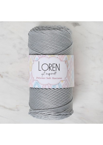 Polyester Soft Macrame Açık Gri El Örgü İpi - LM036 - 34441