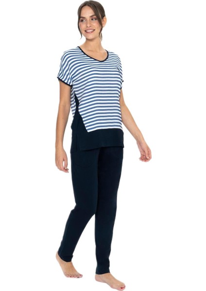 Kadın Lacivert Pijama Takım 20033 modelleri