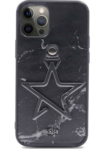 Teleplus iPhone 12 Pro Max Kılıf Kajsa Yıldız Serisi Mermer Kapak