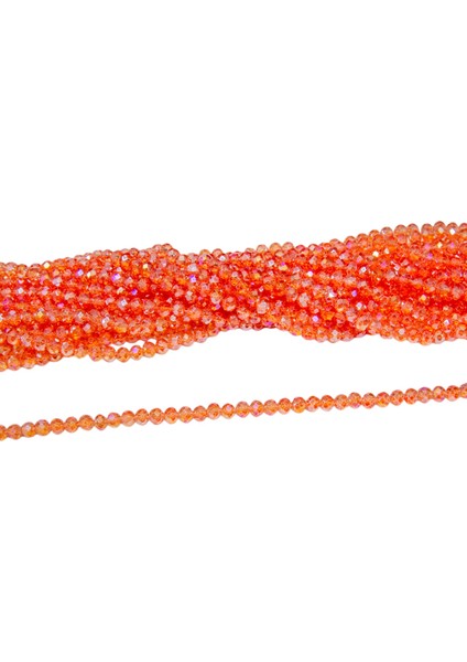 6 mm Turuncu Kristal Cam Boncuk 1 Dizi - (80-85 Adet)