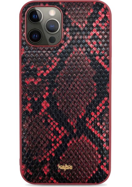 Teleplus iPhone 12 Pro Max Kılıf Kajsa Glamorous Serisi Yılan Derisi Desenli Kapak