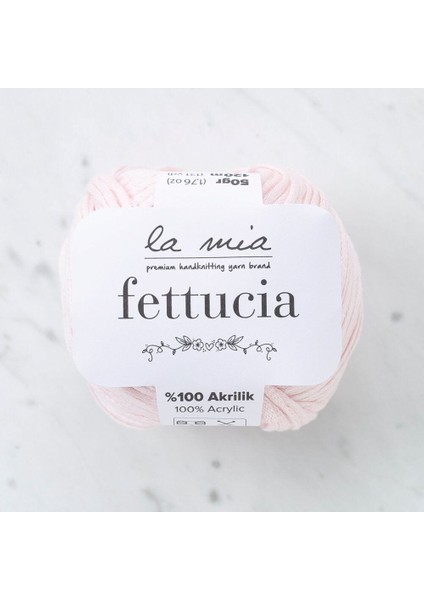 Fettucia Toz Pembe El Örgü İpi - L063 - 33887