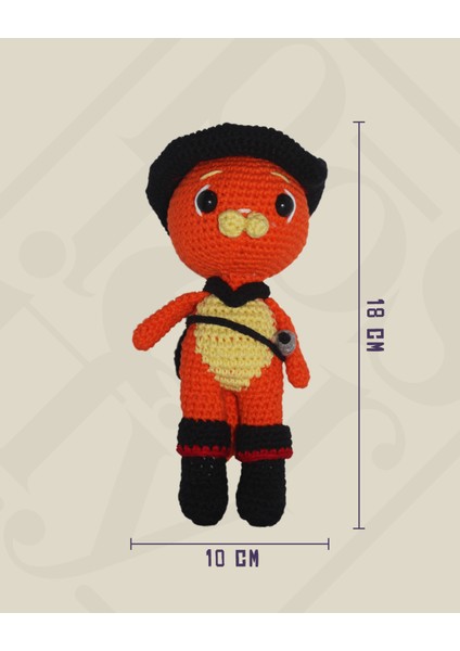 Çizmeli Kedi - Amigurumi Bebek 18 cm - El Yapımı Örgü Oyuncak modelleri