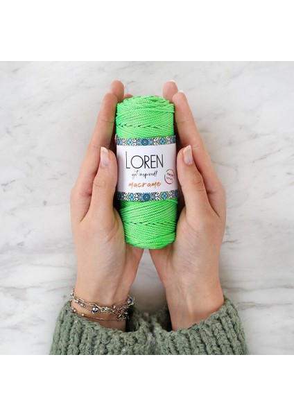 Macrame Neon Yeşil El Örgü İpi - L115
