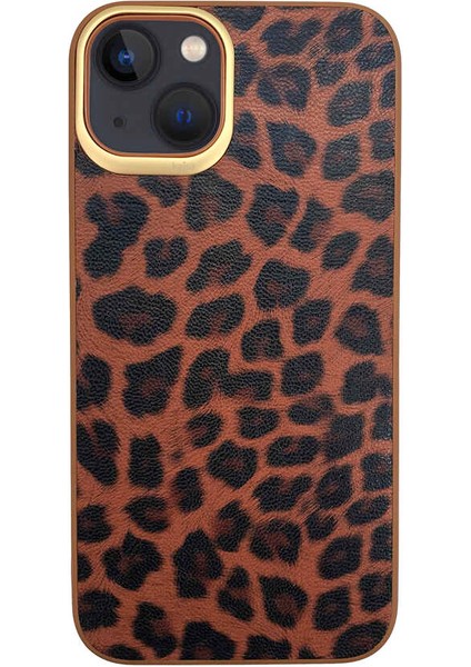 Teleplus iPhone 13 Kılıf Kajsa Glamorous Serisi Leopard Combo Kapak