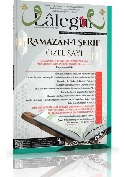 Lalegül Dergisi 145. Sayı Mart 2025