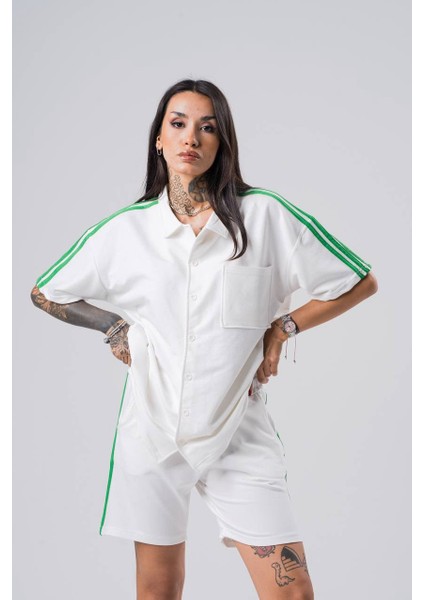 Şeritli Oversize Unisex Alt-Üst Takım