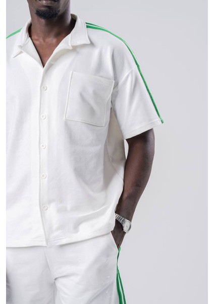 Şeritli Oversize Unisex Alt-Üst Takım