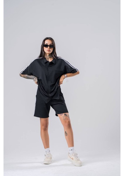 Şeritli Oversize Unisex Alt-Üst Takım fırsatları
