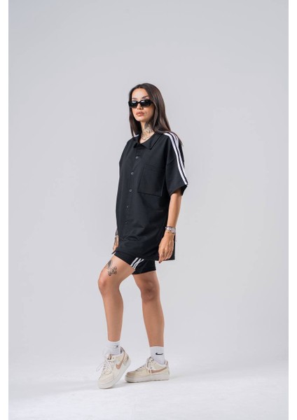 Şeritli Oversize Unisex Alt-Üst Takım