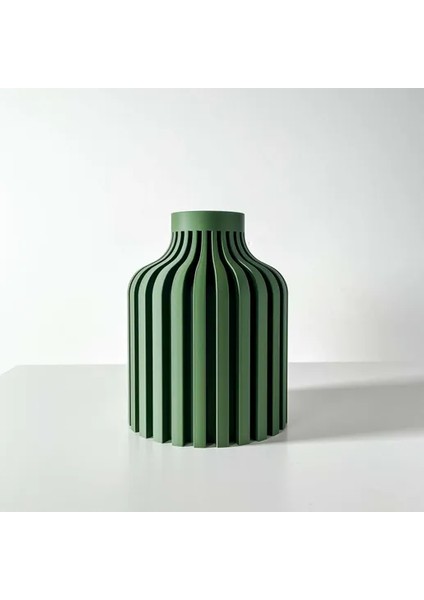Sütün Tasarımlı Modern Yeşil Vazo