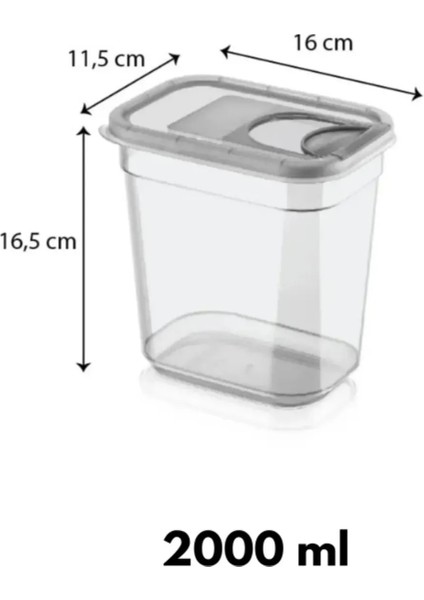 3’lü Sürgülü Kapaklı Saklama Kabı Seti – Antrasit Renk (3200 Ml, 2000 Ml, 1300 Ml)