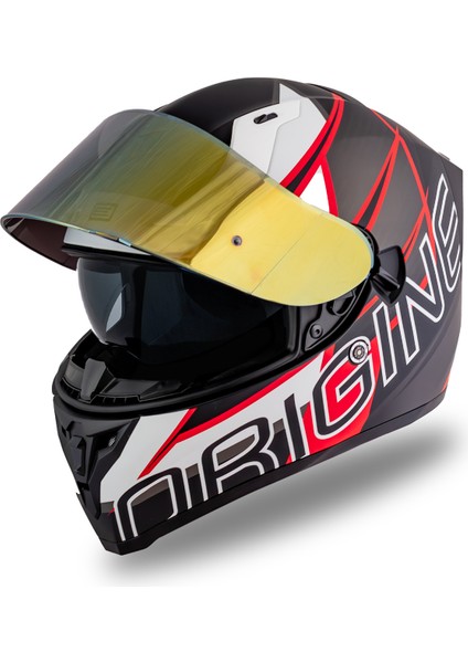 Strada Competition Beyaz-Kırmızı-Siyah Kask ( Güneş Vizörlü ) fiyatları