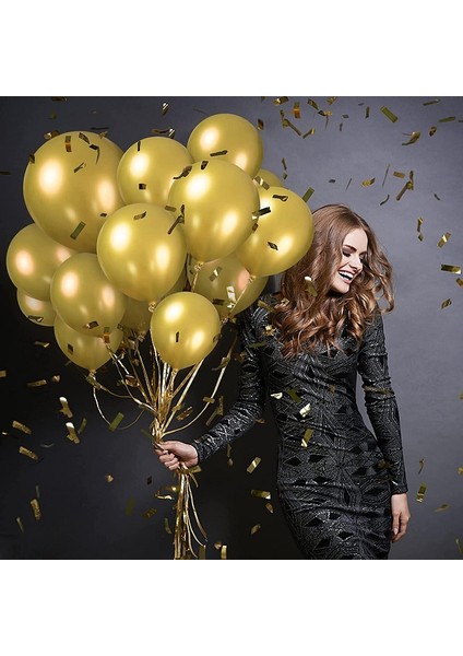 Vıp 100 Pcs Shıny Metallıc Gold Balloon Vıp Kalite Parlak Metalik Altın Balon Helyum Gazı Uyumlu fiyatları