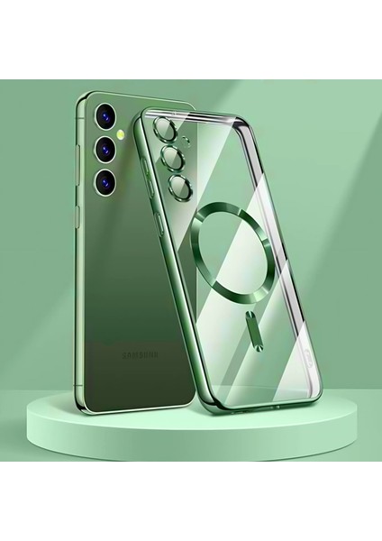 Galaxy S25 Kılıf Kamera Lens ve Hoparlör Toz Korumalı Magsafe Şarj Özellikli Esnek Silikon