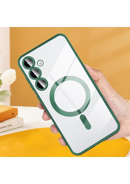Galaxy S25 Kılıf Kamera Lens ve Hoparlör Toz Korumalı Magsafe Şarj Özellikli Esnek Silikon