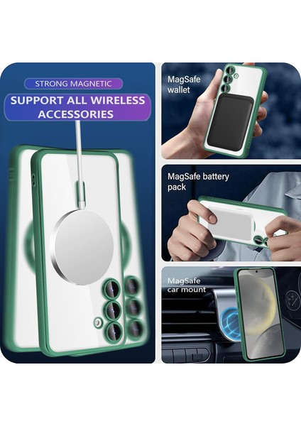 Galaxy S25 Kılıf Kamera Lens ve Hoparlör Toz Korumalı Magsafe Şarj Özellikli Esnek Silikon