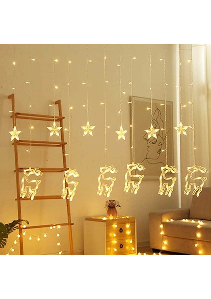 Gün Işığı Salkım LED Işık Ren Geyiği Salkım Işık Geyikli Yılbaşı Işığı Yılbaşı Süsleme Işığı 220 V