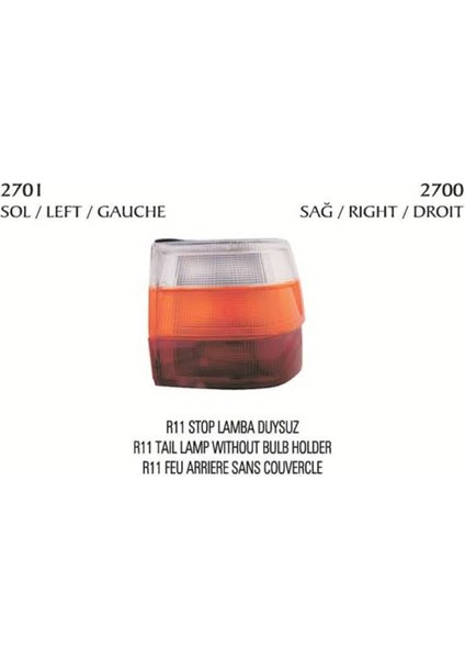 PLK-2701 - Stop Lambası Sol Kapaksız R11