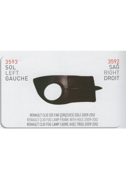 PLK-3592 - Sis Far Çerçevesı Kapağı Sağ Sisli Clıo Symbol 05>08